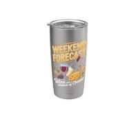 Weekend Forecast Wine with a Chance of Cheese Tasting Lover Stainless Steel Insulated Tumbler