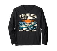 Weekend Kayak Club Paddle Waves Sunset Ocean Life Long Sleeve T-Shirt