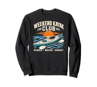 Weekend Kayak Club Paddle Waves Sunset Ocean Life Sweatshirt