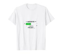 Weekend Loading Friday Funny Office Humor T-Shirt, Men, White, L