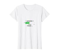 Weekend Loading Friday Funny Office Humor T-Shirt, Women, White, S