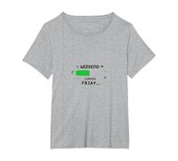 Weekend Loading Friday Funny Office Humor T-Shirt, Women's Plus, Heather Grey, 2X