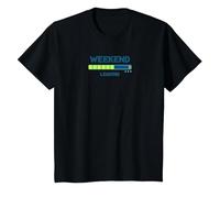 Weekend Loading Progress Bar Funny Office Humor T-Shirt, Kids, Black, 4 Years