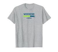 Weekend Loading Progress Bar Funny Office Humor T-Shirt, Men, Heather Grey, 4XL
