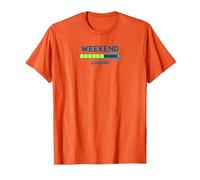 Weekend Loading Progress Bar Funny Office Humor T-Shirt, Men, Orange, S