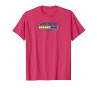 Weekend Loading Progress Bar Funny Office Humor T-Shirt, Men, Red Heather, XL
