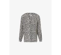 Weekend Max Mara Womens Weekend Max Mara Floral-Print Adjustable-Ties Silk Blouse Black One-Colour Flower 10