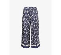 Weekend Max Mara Womens Weekend Max Mara Graphic-Print Straight-Leg Silk Trousers Navy 8