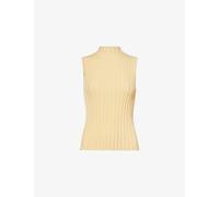 Weekend Max Mara Womens Weekend Max Mara High-Neck Panel-Rib Stretch-Knit Top Light Yellow 8