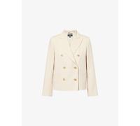 Weekend Max Mara Womens Weekend Max Mara Peak-Lapel Double-Breasted Woven Blazer Beige 10