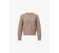 Weekend Max Mara Womens Weekend Max Mara Round-Neck Cable-Knit Wool Jumper Hazelnut Brown L