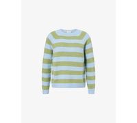Weekend Max Mara Womens Weekend Max Mara Striped Round-Neck Knitted Jumper Light Blue Pinstripes M