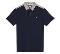 Weekend Offender 2310 Costa Contrast Check Detail Pique Polo Half Sleeve T-Shirt Large Navy