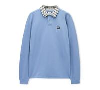 Weekend Offender Lindley L/S Polo with Jacquard Collar Blue Shadow