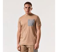 Weekend Offender Mens Gorman House Check Pocket T-Shirt in Cognac - Tan Cotton - Size 2XL