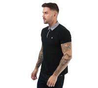 Weekend Offender Men's Nicks Check Collar Polo Shirt in Black