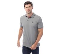 Weekend Offender Mens Spello Piped Polo Shirt in Grey Cotton - Size Medium