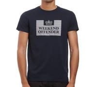 Weekend Offender Mens T-Shirt Shevchenko Graphic Logo Cotton Tee in Navy Blue