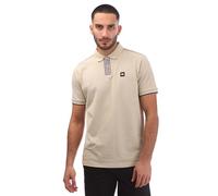 Weekend Offender Men's Teresina Check Trim Polo Shirt in Cream