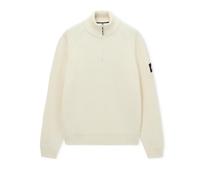 Weekend Offender Snetterton Funnel Neck Quarter Zip Jumper | Fisherman Rib Knit, 7 Gauge Construction, Cotton-Blend Fabric, Detachable WO Badge, Raglan Sleeves
