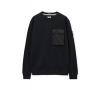Weekend Offender SW3A16 Neve Nylon Pocket Cotton Crew Sweat Top - Black