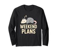 weekend plan sleeping possum Long Sleeve T-Shirt