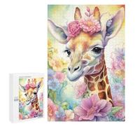 Weekend Puzzle Project: Funny Little Giraffe, 1000 PCS, Wooden Picture Puzzle for Grown-Ups, for Mindful Indoor Entertainment