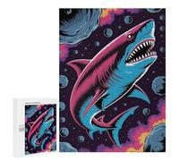 Weekend Puzzle Project: Shark in Space with Asteroids, 500 PCS, Jigsaw Puzzle for Adults, for Relaxing Solo Or Group Play