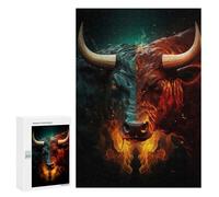 Weekend Puzzle Project: Two Faced Crypto Bull, 300 PCS, Adult Tabletop Puzzle - for Quiet Evenings And Focused Play