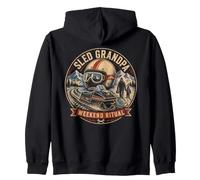 Weekend Ritual Sled Grandpas Snowmobile Family Zip Hoodie
