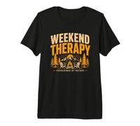 Weekend Therapy Nature Camping Campfire Graphic Premium T-Shirt