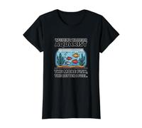 Weekend Warrior Aquarist The More Fish Better I Feel Funny Value Graphic T-Shirt, Women, Black, S