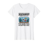 Weekend Warrior Aquarist The More Fish Better I Feel Funny Value Graphic T-Shirt, Women, White, M