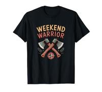 Weekend Warrior Crossed Axes Outdoor Adventure Retro T-Shirt
