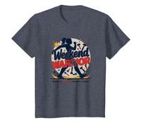 Weekend Warrior Labor Days for Women Empowerment T-Shirt, Kids, Heather Blue, 4 Years