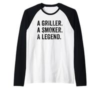 Weekend Warrior T-Shirt A Griller A Smoker A Legend BBQ Dad Raglan Baseball Tee