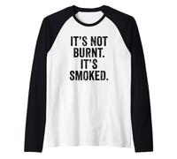 Weekend Warrior T-Shirt It's Not Burnt It's Smoked BBQ Grill Raglan Baseball Tee