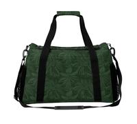 Weekender Bags for Women Men - 37L Canvas Travel Duffel Bag with Adjustable Shoulder Strap, Durable Large Capacity Gym Bags Hunter Green Floral Petals Pattern Overnight Bag for Gym, Travel, Sports