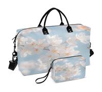 Weekender Bags Travel Duffel Gym Bag Cherry Blossom Butterfly Carry on Overnight Tote Bag with Toiletry Bag for Airplane Travel Trip Gym Yoga