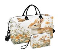 Weekender Bags Travel Duffel Gym Bag Deer (2) Carry on Overnight Tote Bag with Toiletry Bag for Airplane Travel Trip Gym Yoga