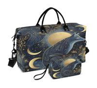 Weekender Bags Travel Duffel Gym Bag Dreamy Fox Pattern Carry on Overnight Tote Bag with Toiletry Bag for Airplane Travel Trip Gym Yoga