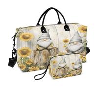 Weekender Bags Travel Duffel Gym Bag Sunflower Gnome Carry on Overnight Tote Bag with Toiletry Bag for Airplane Travel Trip Gym Yoga