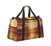 Weekender Duffel Bag for Men & Women, Lightweight Travel Holdall Ideal for Gym, Sports or Overnight Trips, Romantic Sunset on The Beach