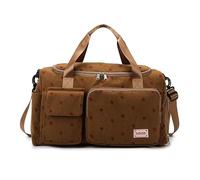 Weekender Duffel Sport Gym Bag Overnight Travel duffle Bags with Shoe Compartment Wet Pocket, K6-Brown