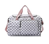 Weekender Duffel Sport Gym Bag Overnight Travel duffle Bags with Shoe Compartment Wet Pocket, Tartan-Alpine White, One Size