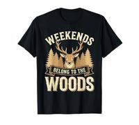 Weekends Belong to The Woods Deer Hunting Wildlife Hunter T-Shirt