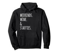 Weekends Wine Staffordshire Bull Terrier Dog Pullover Hoodie