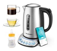 WeeKett Alexa Smart Kettle, Temperature Control, 1.7L Stainless Steel | Google and Siri compatible, Keep Warm function, baby milk programme to NHS guidelines, 2200W, dry boil protection, BPA free