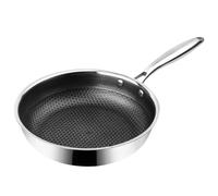 WEEKETT Frying Pan 24cm, Dishwasher Safe, Oven Safe to 250°C, Scratch Resistant, PFOA Free, Hybrid Tri-ply Stainless Steel, Induction Hob, Compatible with All Cooktops (Lid Excluded)