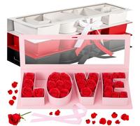 Weekgrat 4 Pack Love Flower Gift Box Empty Letter Love Fillable Floral Box Chocolate Rose Present Strawberry Packaging boxes for Mother's Day Valentine's Day (Mix Colors)